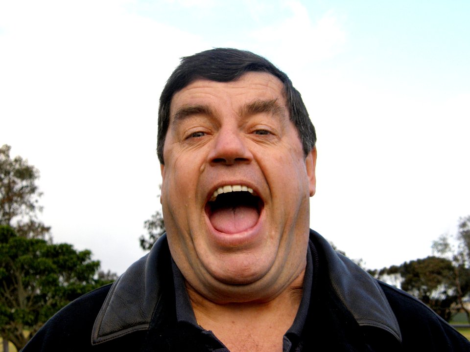 Hamish mouth open